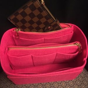 Purse tote small hot pink insert shaper PM 25 double zipper snap in pocket SALE!